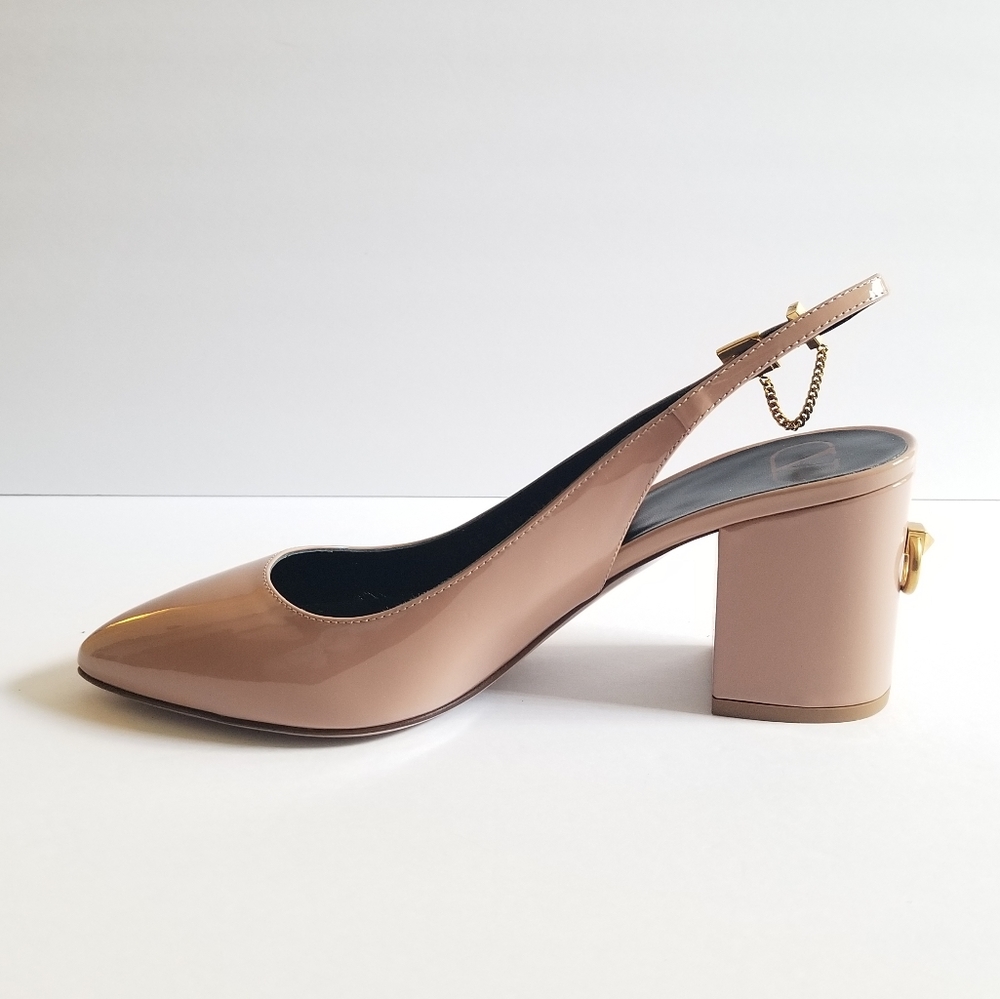 Valentino Garavani Rockstud Patent Leather Slingback Pumps Size EU 40 Ta… - Picture 2 of 8
